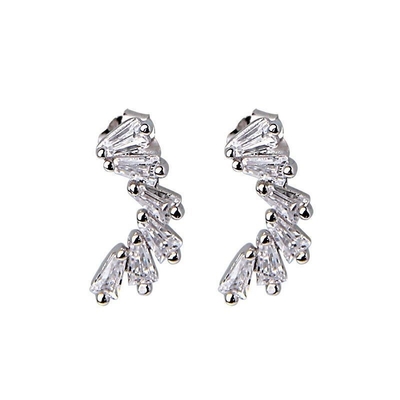 Oídos de zirconia para mujeres joyas Vermeil aretes congelados