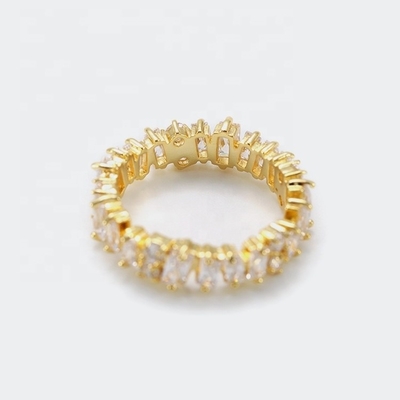 Joyería femenina de plata Anillos de Eternidad de zircón de diamante blanco con tecnología de incrustación