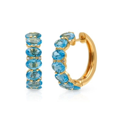 925 de plata ovalado verde CZ Los aretes de aro femenino 18K Oro Media Eternidad Banda