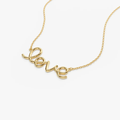 Collar de amor de plata sólida 925 14K dorada collar de amor para mujeres regalo de San Valentín