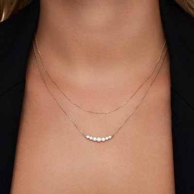 Collares minimalistas de tenis de plata esterlina 925 collares para mujeres collares apilables en capas