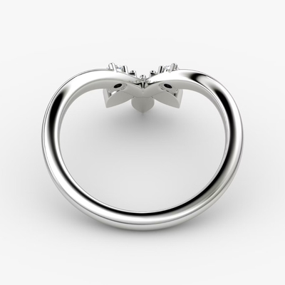 Nuevos llegados diseñan elegantes anillos de plata de 925 libras de oro de 18 quilates con coronas de pétalos