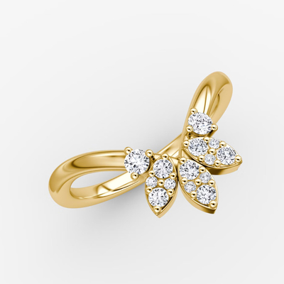 Nuevos llegados diseñan elegantes anillos de plata de 925 libras de oro de 18 quilates con coronas de pétalos