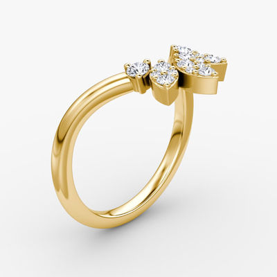 Nuevos llegados diseñan elegantes anillos de plata de 925 libras de oro de 18 quilates con coronas de pétalos