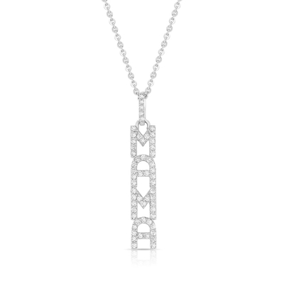 Elegante collar de plata 925 14K oro MAMA flotante collar de colgante largo