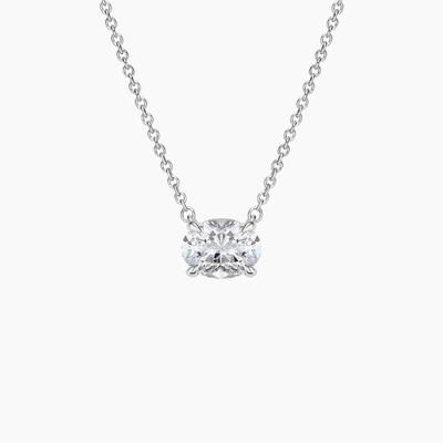 Corte ovalado 5A Circonia cúbica blanca colgante de piedra preciosa brillante collares para mujeres joyas clásicas