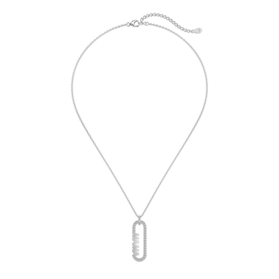 18k Oro Mamá clip colgante collar en 925 plata esterlina