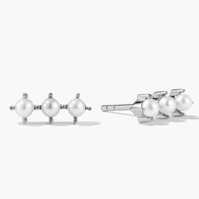 Oro 18K Revestimiento de Perlas Orecillos Sterling Plata con logotipo personalizado