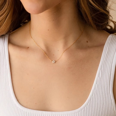 Collar de flores de plata de ley 925, exquisito y moderno, con baño de rodio, para compromiso, boda, fiesta, regalo perfecto para novias