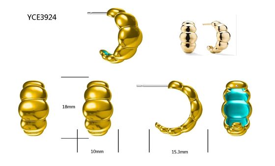 Pendientes de botón de media luna chapados en rodio y oro de 18 quilates – Elegantes pendientes de aro tipo cúpula para mujer, perfectos para el día a día y fiestas
