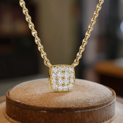 Collar de colgante de zirconia cúbico de plata esterlina 925