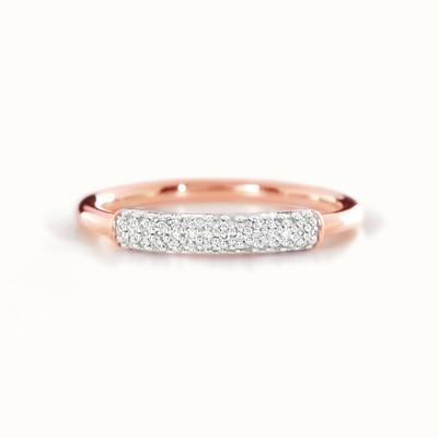 925 plata esterlina 18K dorado CZ anillo de apilamiento para mujeres