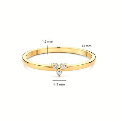 925 Sterling Silver Gold Revestido CZ Anillo de loto para mujeres