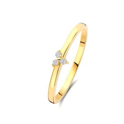 925 Sterling Silver Gold Revestido CZ Anillo de loto para mujeres
