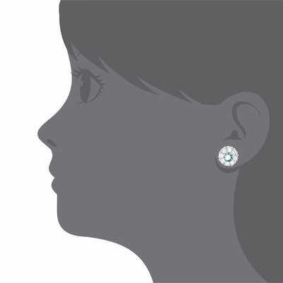 Pendientes de botón de flor de plata 925 con circonitas cúbicas (CZ) para niños, MOQ 30PRS