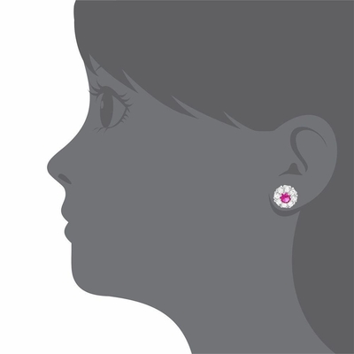 Pendientes de botón de flor de plata 925 con circonitas cúbicas (CZ) para niños, MOQ 30PRS