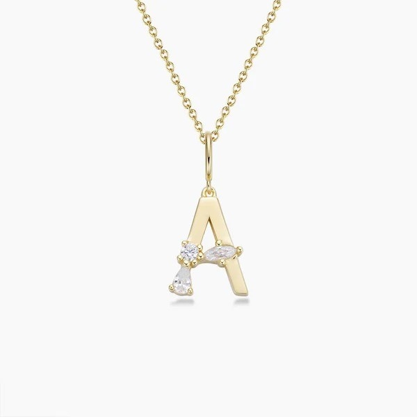Pendientes de cartas CZ de plata esterlina 925 en oro placado de 18K simplemente para joyas de moda
