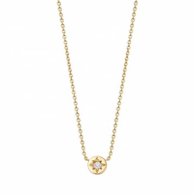 Collar de colgante de disco de diamante para el uso diario