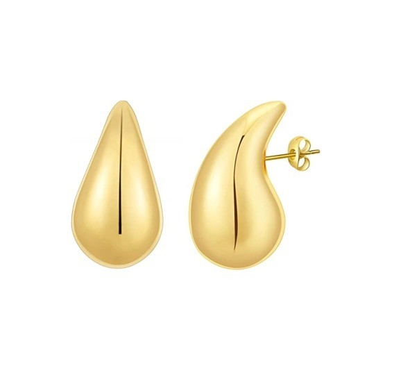 Logotipo personalizado 18K Oro Revestido Teardrop Oculto Auricular para Niñas Fiesta de Joyería