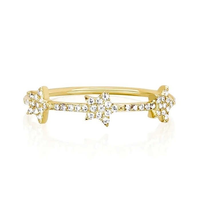 Anillos de declaración de estrellas CZ para mujeres Micro Pave Setting Certificado