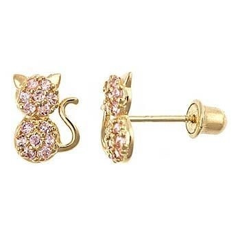 Tipo de joyería OREJOS YCE6799 Rosado CZ Orecillos para gatos para niñas
