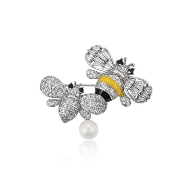 Asombroso colorido broche de esmalte de abeja cristal de piedra de alfiler de abeja de abeja