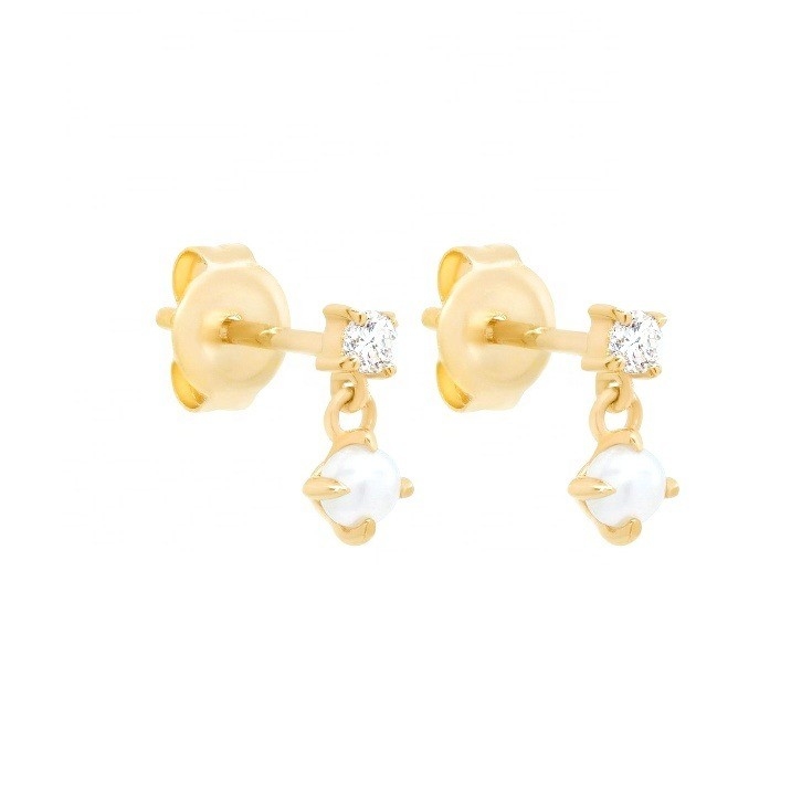 Madre de las perlas blancas 925 Sterling Silver Drop Los aretes hechos a mano para mujeres para niñas