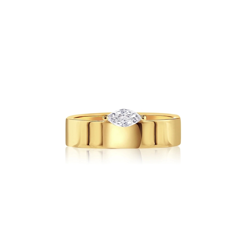 925 plata esterlina corte de marqués diamante blanco CZ anillos de apilamiento para niñas joyería