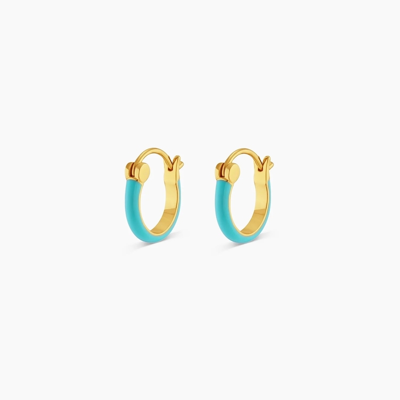 Orecillos de gancho de plata de color 925 de plata esterlina 18K de oro