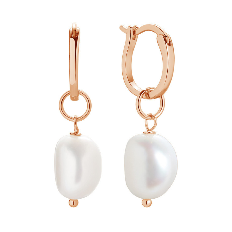 925 plata esterlina 18K dorada de agua dulce perlas de oro perlas de aro de orejas para mujeres estilo de moda