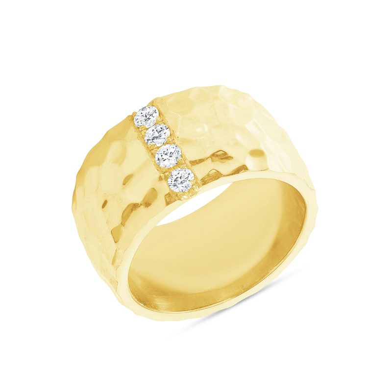 Tamaño 6 - Tamaño 10 Men Eternity Band 18K Anillos de latón dorados