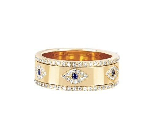 Azul Zafiro Blanco CZ Ojo Mujeres Banda Eternidad Latón Anillo Eternidad Para Mujeres
