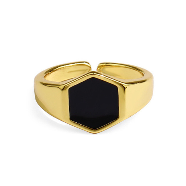 Anillos de manguito de ágata negra de oro 14K en plata 925 para individuos conscientes del estilo