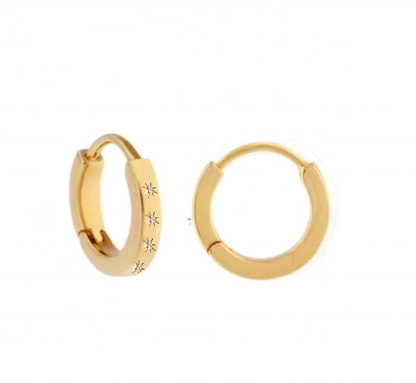 Orescos con estilo 14K Oro Vermeil Estrella Conjunto de Diamante Abrazar Culos para el estilo sin esfuerzo