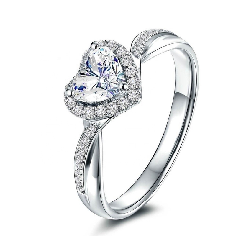 Anillos de hierba delicados de corazón 925 joyas de plata esterlina para mujeres accesorios de moda
