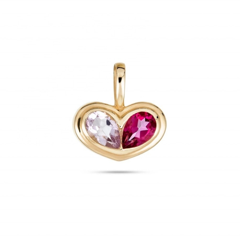 Día de San Valentín regalo colorido en forma de corazón colgante de piedras preciosas collares para el compromiso