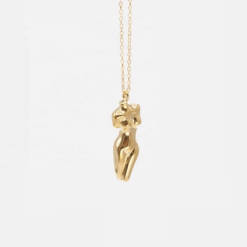 925 Venus de plata esterlina collar de colgante para cuerpo femenino personalizable para su atuendo