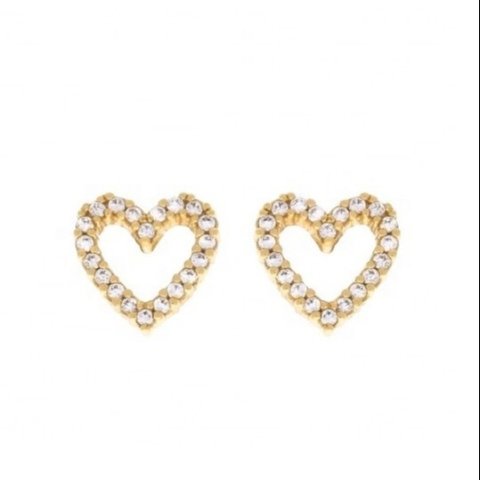 Los oídos de las muñecas del corazón de plata esterlina de latón/cobre/925 con el tamaño del corazón CZ de 8 mm