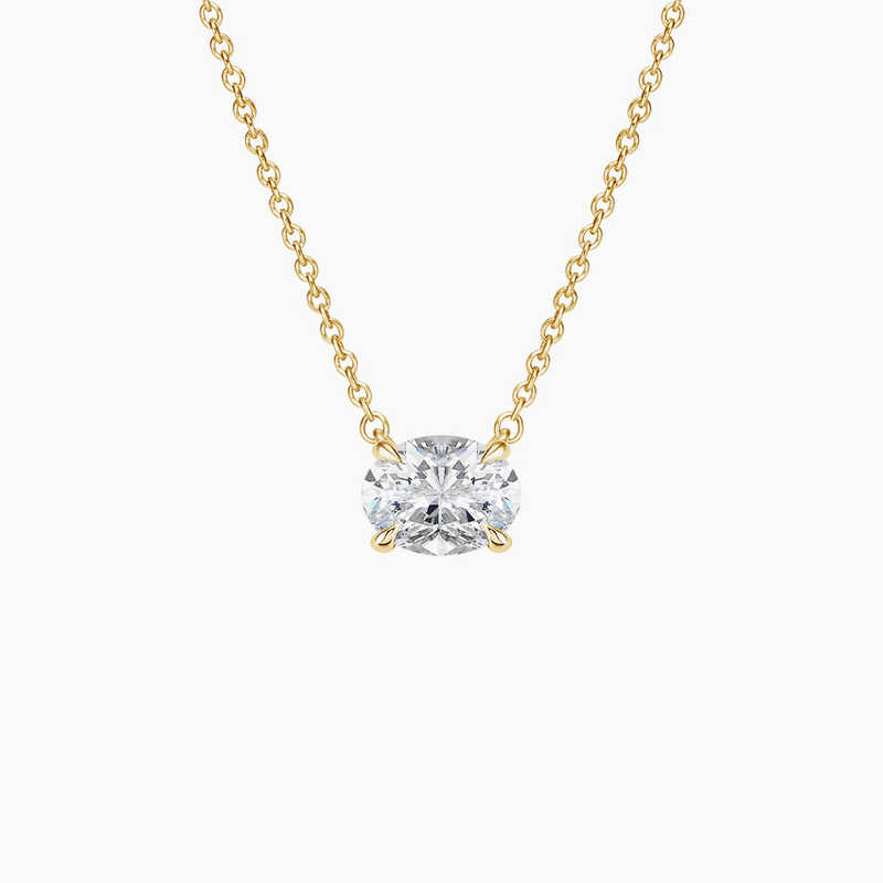 Corte ovalado 5A Circonia cúbica blanca colgante de piedra preciosa brillante collares para mujeres joyas clásicas