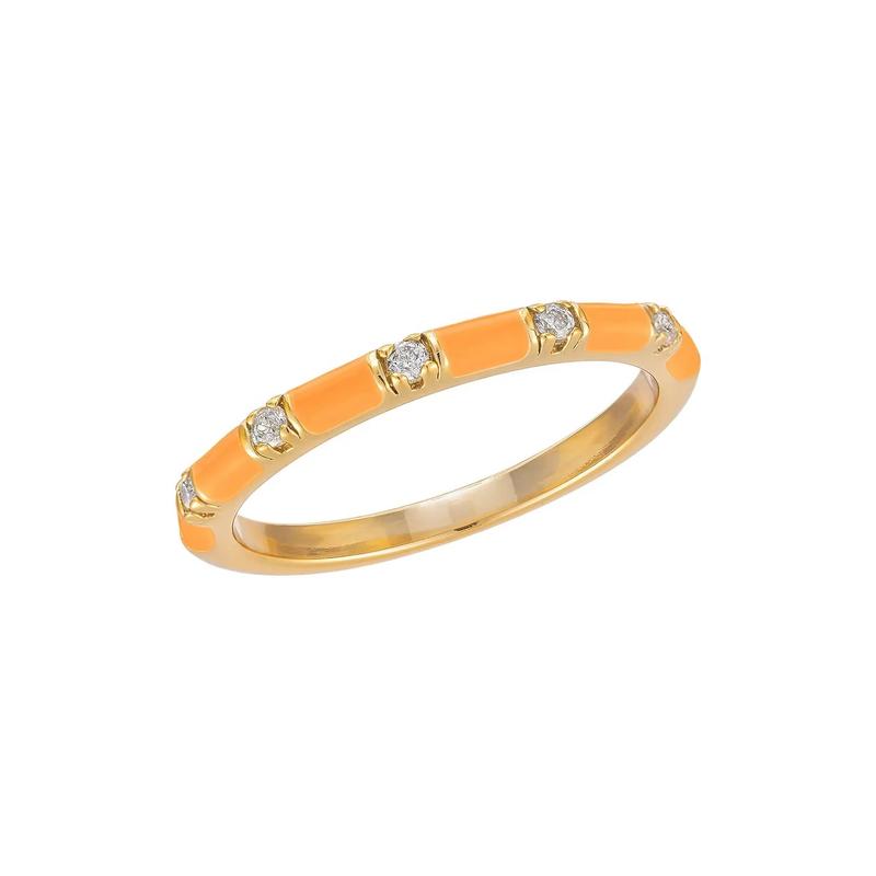 Anillos artesanales de cubo apilables 18K dorados 925 plata esterlina con esmalte blanco circonia cúbica joyería minimalista regalo para mujeres