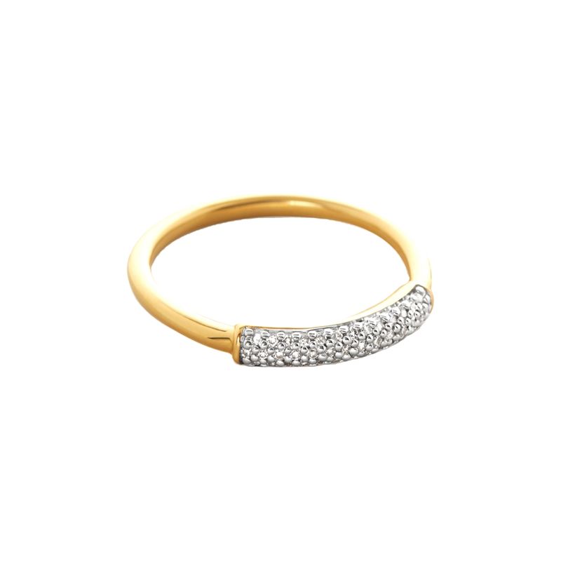 925 plata esterlina 18K dorado CZ anillo de apilamiento para mujeres