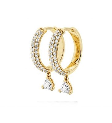 Pendientes de aro de diamantes con tasación de terceros en plata de ley 925 con baño de oro rosa y MOQ de 50 pares