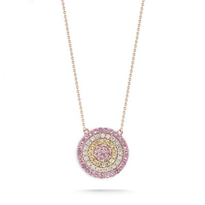 Collar azul y blanco CZ en forma de círculo 925 de plata esterlina para el aspecto impresionante de las niñas