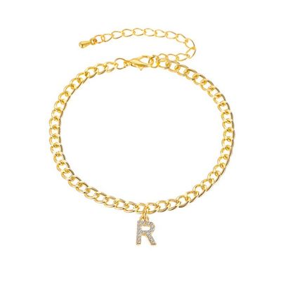 Brazalete de tenis de latón cubano de bronce de moda de oro de 18K personalizado para mujeres