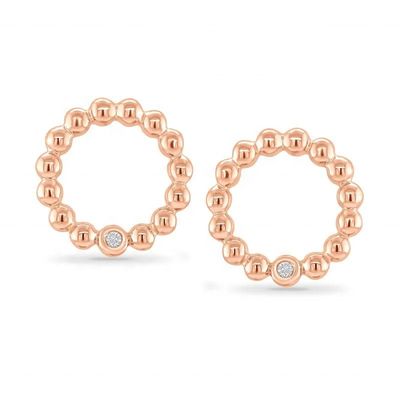 Aretes de botón solitario para mujer de plata de ley 925 con engaste biselado de forma redonda y opciones de tamaño personalizado