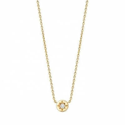 Collar de colgante de disco de diamante para el uso diario