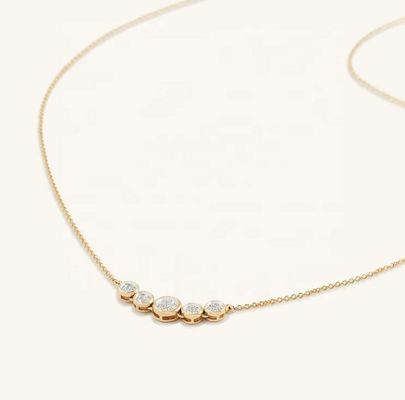 Collar de oro de rodio de 18 quilates mujer de 1,2 mm colgante de oro blanco Cz