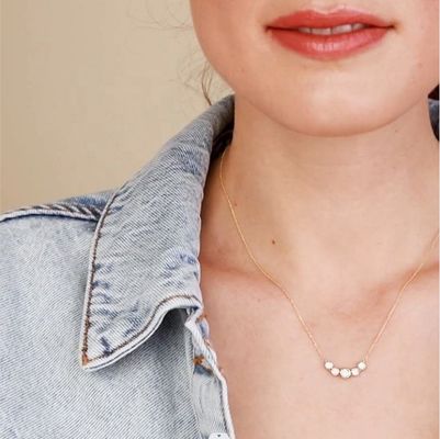 Collar de oro de rodio de 18 quilates mujer de 1,2 mm colgante de oro blanco Cz