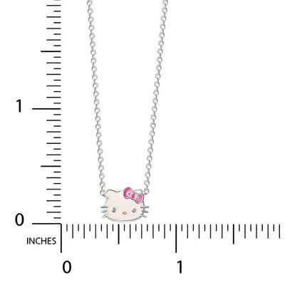 Enamel rosa blanco Hello Kitty Pantalón de plata esterlina Rodiado