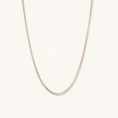 Cadena de collar con caja redonda chapada en oro de 18K hecha a mano con envío rápido y logotipo personalizable